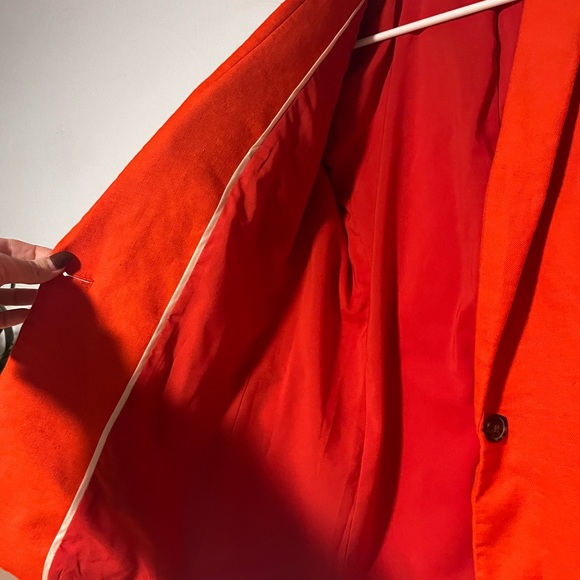 J. Crew Parke Blazer in Red Linen Blend Single Breasted Button Button Cuff Lined - Picture 2 of 9